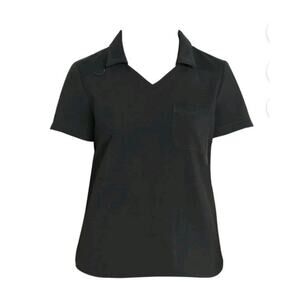 Womens Black Scrubstar Performance Collar Scrub Top (Size 3XL) XXXL NEW